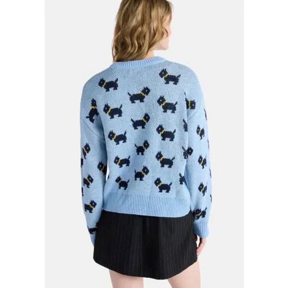 Stranger Things No Boundaries Scottie Dogs Light Blue Sweater XS/S NEW - Picture 3 of 13